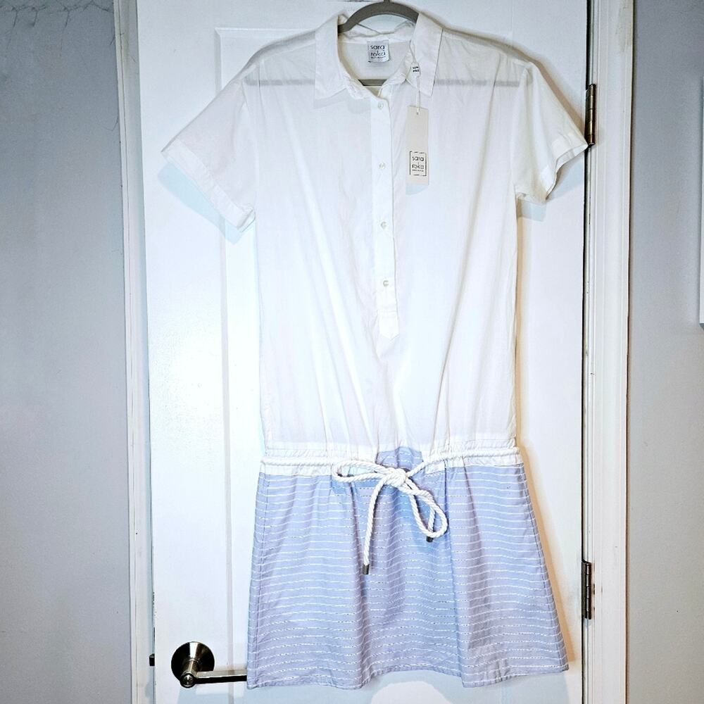Sara Roka Italian Collared Rope Waist Dress EU 40 NWT